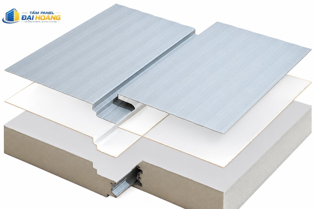 Tấm cách nhiệt PIR thế hệ mới cấu tạo 3 lớp với lõi xốp PIR ô kín mật độ cao giúp chống cháy lan và giảm thất thoát nhiệt hiệu quả