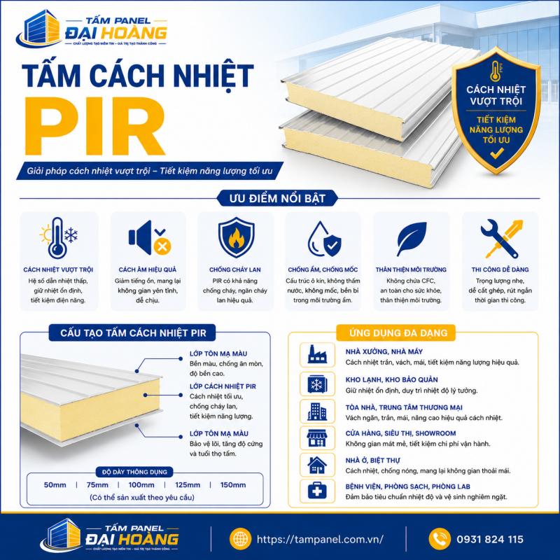 tấm cách nhiệt pir