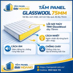 Tấm Panel GlassWool 75mm