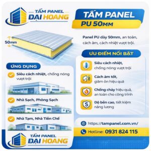 Tấm panel PU 50mm