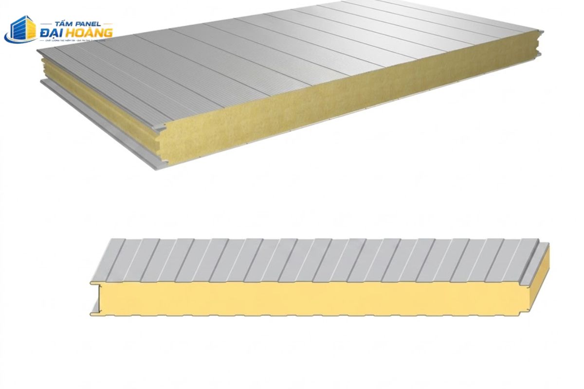 Tấm Panel PU 75mm kết cấu 3 lớp với lõi xốp dày dặn giúp cách âm và hạn chế thất thoát nhiệt hiệu quả