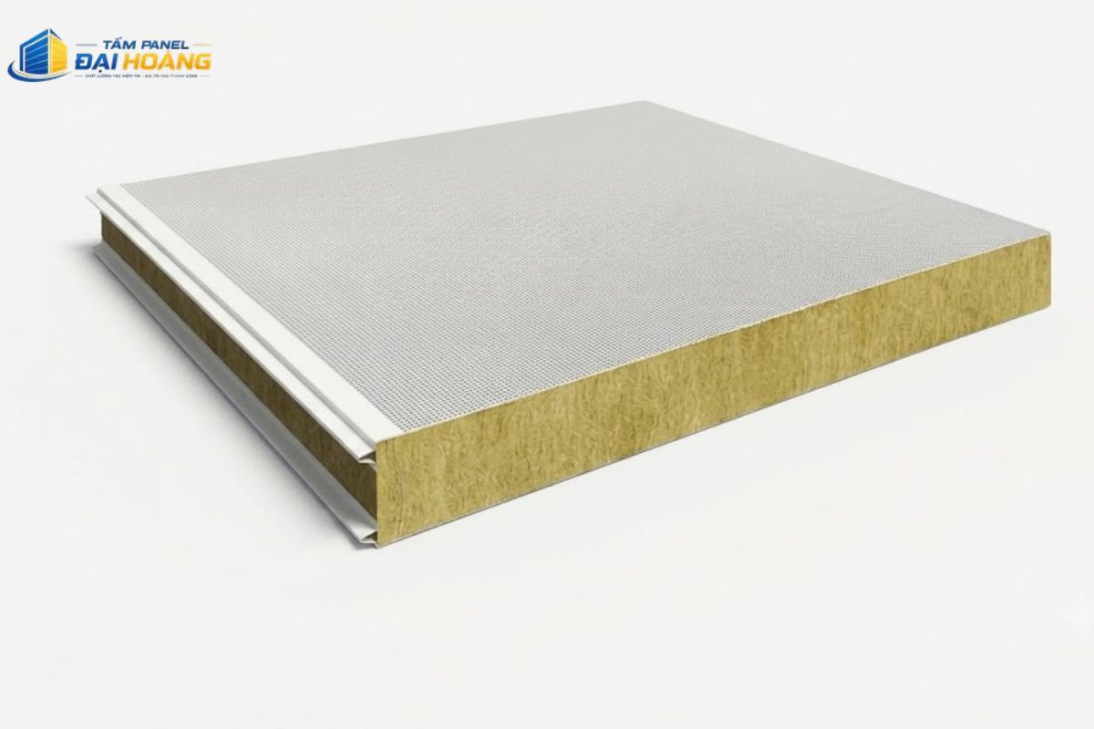 cấu tạo tấm panel rockwool chống cháy gồm lõi và tôn