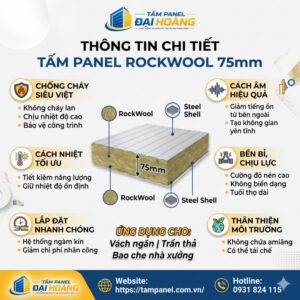 Tấm Panel RockWool 75mm