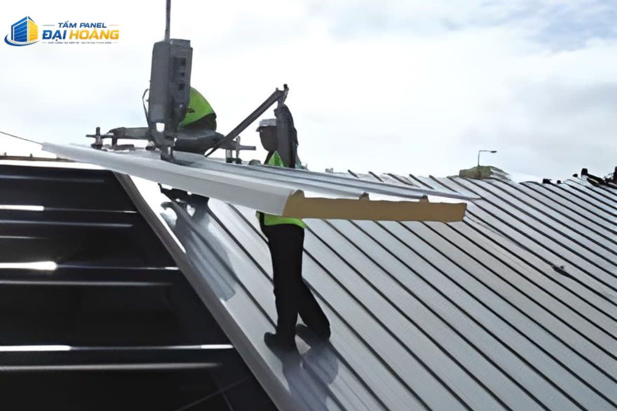 Thi Công Tấm Panel Cần Thơ lợp mái cách nhiệt cho nhà dân dụng giúp giảm tối đa tiếng ồn khi trời mưa lớn