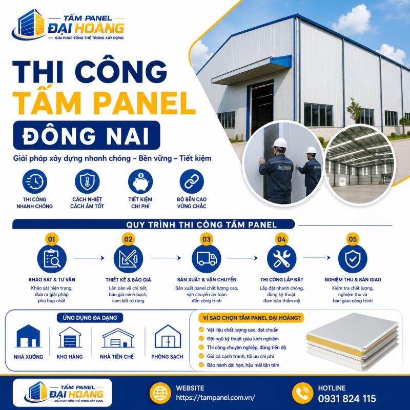 thi công tấm panel Đồng Nai