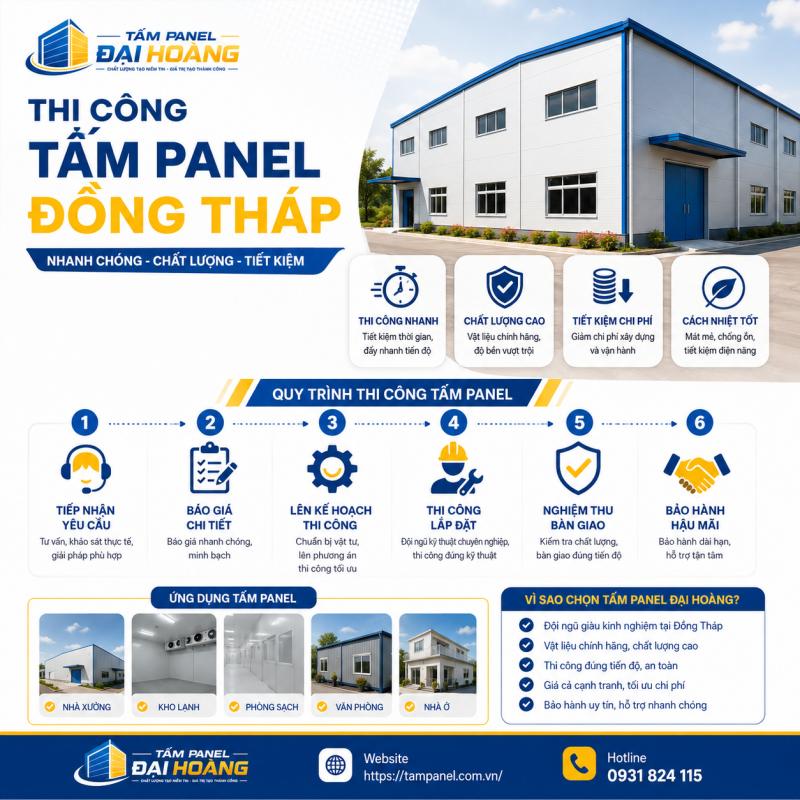 thi công tấm panel Đồng Tháp