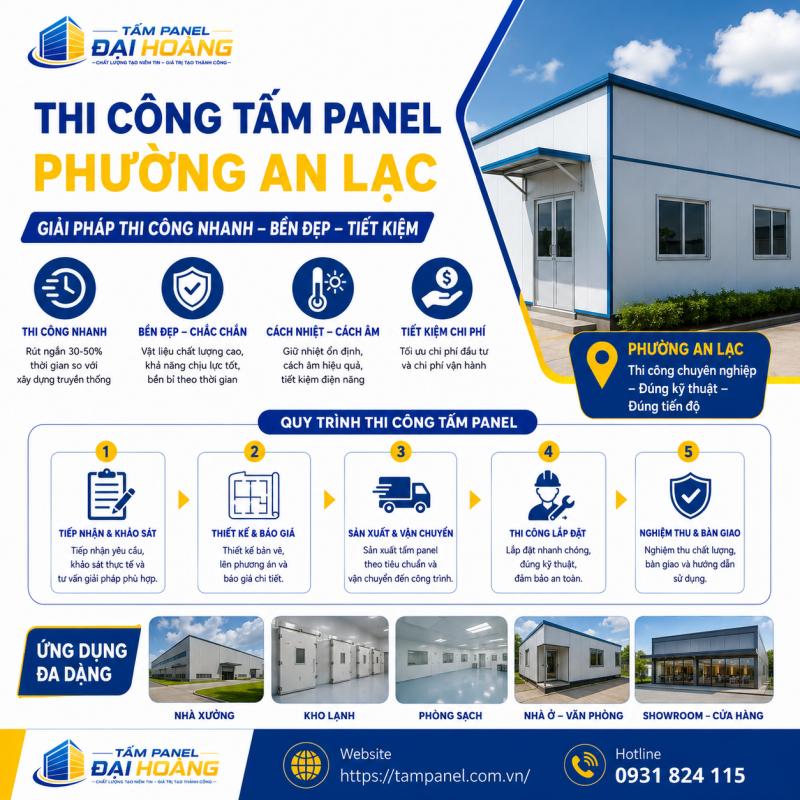 thi công tấm panel phường An Lạc