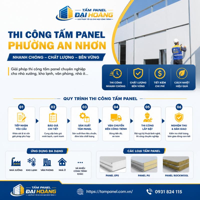 thi công tấm panel phường An Nhơn