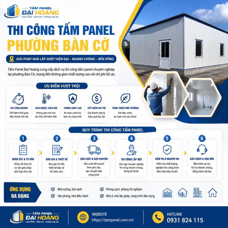 thi công tấm panel phường Bàn Cờ