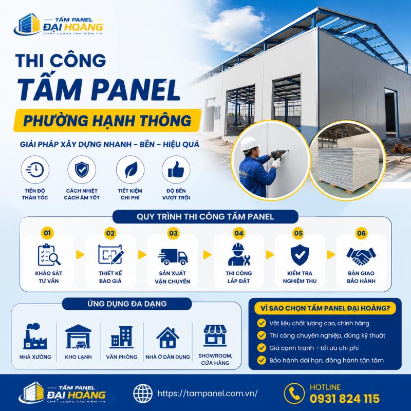 thi công tấm panel phường Hạnh Thông