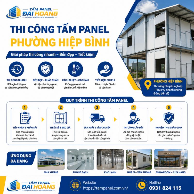 thi công tấm panel phường Hiệp Bình