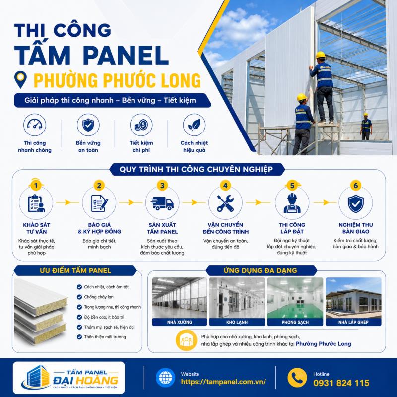 thi công tấm panel phường Phước Long