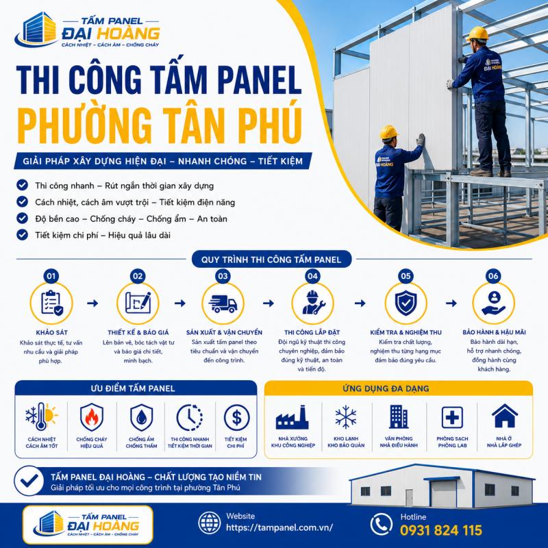thi công tấm panel phường Tân Phú