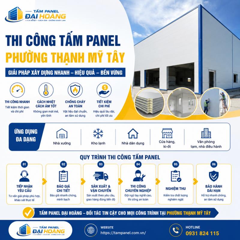 thi công tấm panel phường Thạnh Mỹ Tây