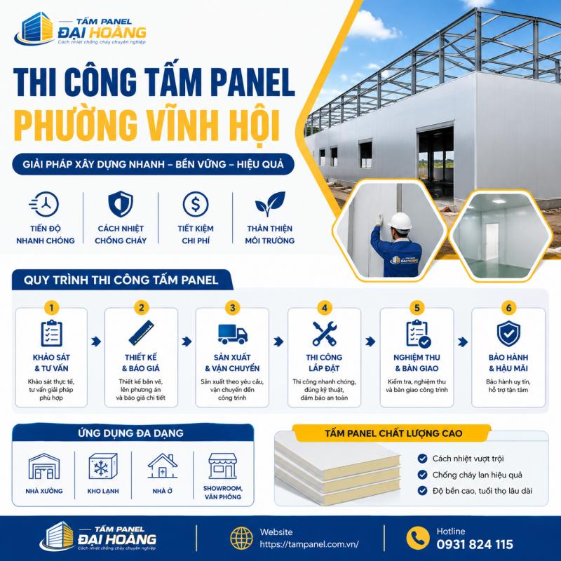 thi công tấm panel phường Vĩnh Hội
