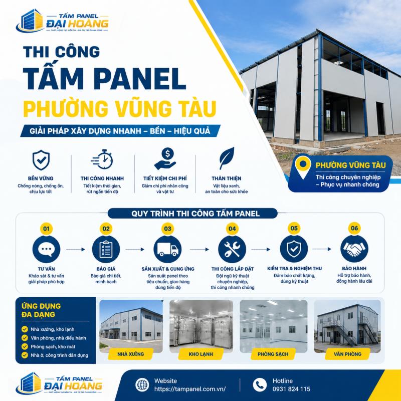 thi công tấm panel phường Vũng Tàu