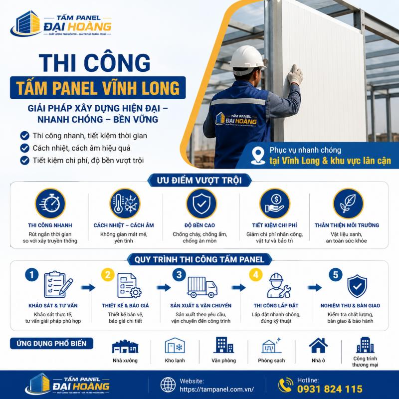 thi công tấm panel Vĩnh Long