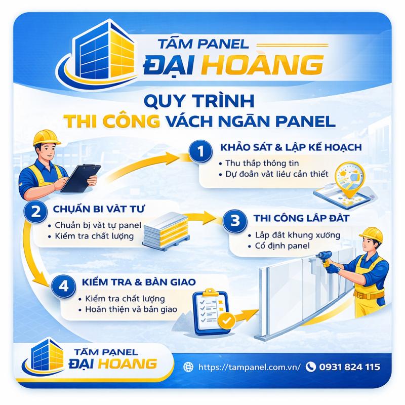 thi công tấm vách panel