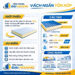 vách ngăn tôn xốp
